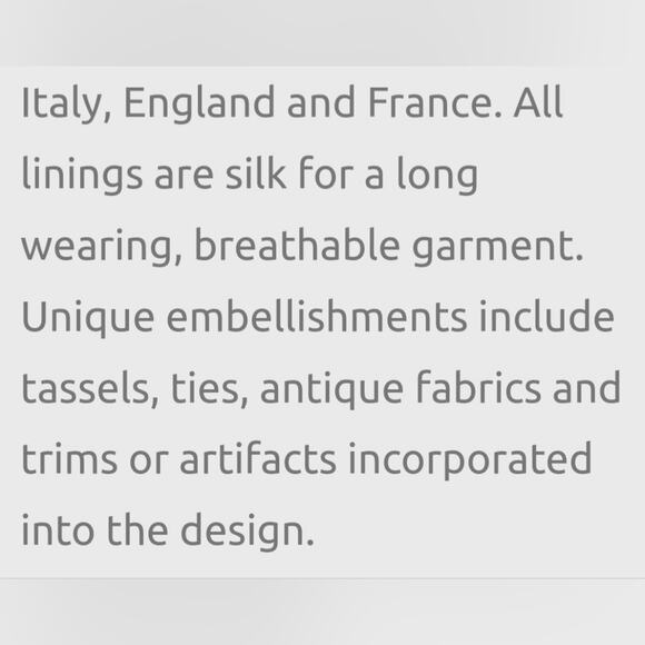 Randi Hilleso Art to wear silk linen lounge jacket. Size M - Picture 16 of 16